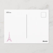 ピンクライン石エッフェルタワー ポストカード (裏面)