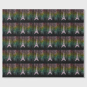 ピンクライン石エッフェルタワー ラッピングペーパー (フラット)