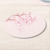 ピンクラウンドコースターセット ラウンドペーパーコースター (アングル)