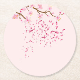 ピンクラウンドコースターセット ラウンドペーパーコースター