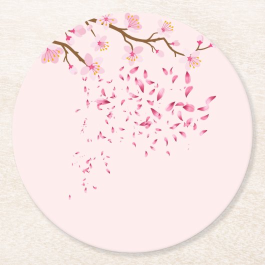 ピンクラウンドコースターセット ラウンドペーパーコースター (正面)