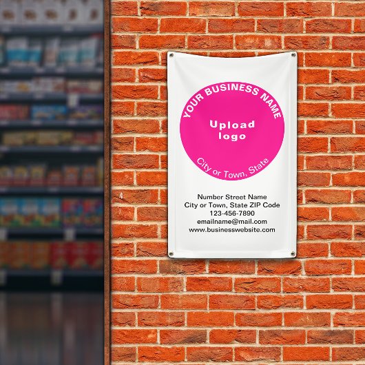 ピンクラウンドビジネスブランドのポートレートバナー 横断幕