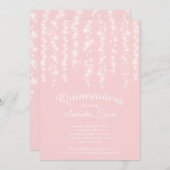ピンクラエレガントイきらめくツキンセアニェラパーティー 招待状 (正面/裏面)