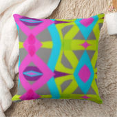 ピンクラカラフルイムグリーンブルー抽象芸術パターン クッション (ブランケット)