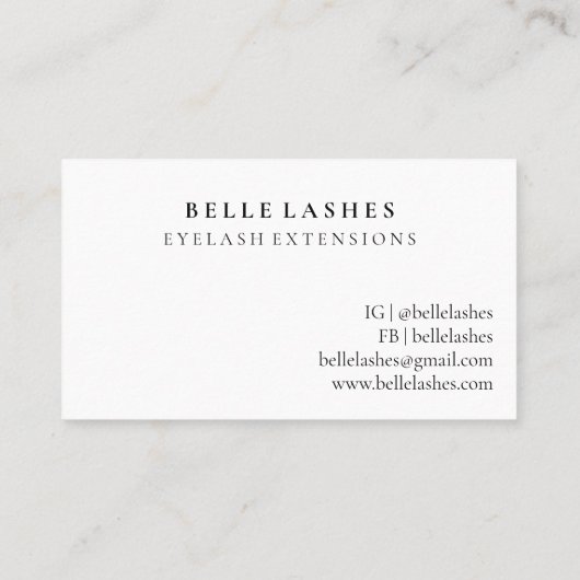 ピンクラグジュアリーまつ毛エクステンション美しい名刺 名刺 (裏面)