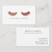 ピンクラグジュアリーまつ毛エクステンション美しい名刺 名刺 (正面/裏面)