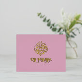 ピンクラグジュアリーゴールドフォイルイードムバラクカード 箔シーズンポストカード (立ち正面)