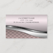 ピンクラグジュアリータイル |金属の背景 名刺 (裏面)