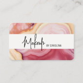 ピンクラグジュアリーメイクアップアーティスト名刺 名刺 (正面)
