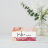 ピンクラグジュアリーメイクアップアーティスト名刺 名刺 (スタンド正面)