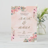 ピンクラグジュアリー結婚式招待状 招待状 (スタンド正面)