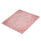 ピンクラグラデーションビットウッドランドエンボスフローラ自然 タイル (側面)