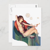 ピンクラシックアップ付き気泡 ポストカード (正面/裏面)