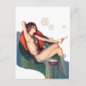 ピンクラシックアップ付き気泡 ポストカード (正面)