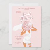 ピンクラストディスコガールブライダル 招待状 (正面)