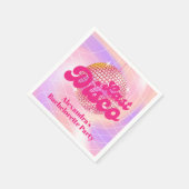 ピンクラストディスコレトロ70のバチェロレッテ スタンダードカクテルナプキン (角)