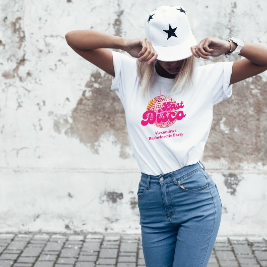 ピンクラストディスコレトロ70のバチェロレッテ Tシャツ