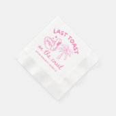 ピンクラストトーストオンザコーストバチェロレッテナプキンス 縁ありカクテルナプキン (角)