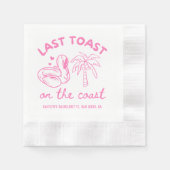 ピンクラストトーストオンザコーストバチェロレッテナプキンス 縁ありカクテルナプキン (正面)