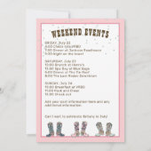 ピンクラストロデオナッシュビル女性のカーボーイバチェロレッテ 招待状 (裏面)