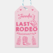 ピンクラストロデオ女性のカーボーイバチェロレッテ ギフトタグ (正面)