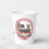 ピンクラスベガスウェルカムサイントランプのポーカー 紙コップ (左)
