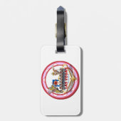 ピンクラスベガストランプのポーカーチップ ラゲッジタグ (裏面縦)