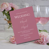 ピンクラズベリモダンーエレガントミニマ結婚リスト セーブザデート