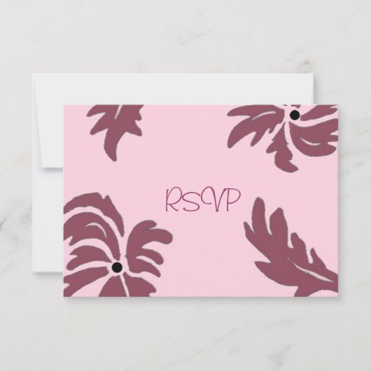 ピンクラズベリーの花嫁RSVP 出欠カード (正面)