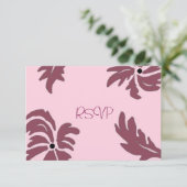 ピンクラズベリーの花嫁RSVP 出欠カード (スタンド正面)