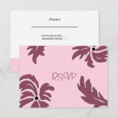 ピンクラズベリーの花嫁RSVP 出欠カード (正面/裏面)