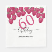 ピンクラズベリーウォーターカラーアートカリグラフィー誕生日 スタンダードランチョンナプキン (正面)