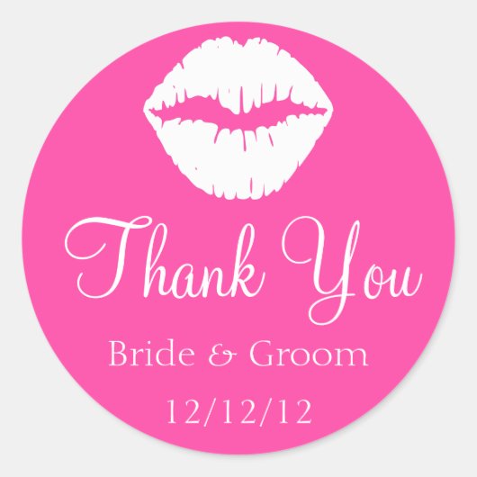 ピンクラズベリーシャーベットとホワイトリップありがとう ラウンドシール (正面)