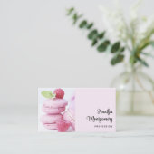 ピンクラズベリーマカロンフランスのペストリー 名刺 (スタンド正面)