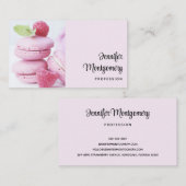 ピンクラズベリーマカロンフランスのペストリー 名刺 (正面/裏面)