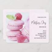 ピンクラズベリーマカロンマザーズデイブランチ 招待状 (正面/裏面)