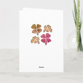 ピンクラッキーシャムロッククローバーハッピーセントパトリックの日 シーズンカード (裏面)