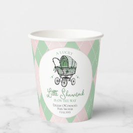 ピンクラッキーリトルシャームロックSt patricksベビーシャワー 紙コップ