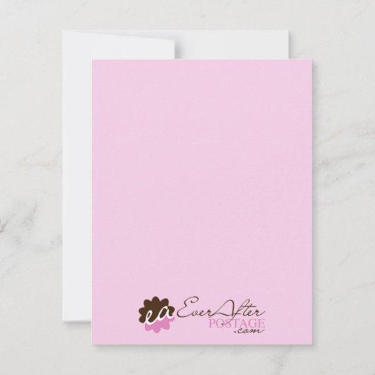 ピンクラディバグベビーシャワー招待状 招待状 (裏面)