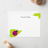 ピンクラデブグ文パーソナライズされた房具 ノートカード (正面/裏面インサイチュ)