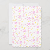 ピンクラバーダックガールファースト誕生日 招待状 (裏面)