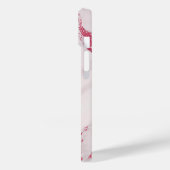 ピンクラパーソナライズされたッシュグリッターマーブルモノグラム Case-Mate iPhoneケース (裏面 / 左)