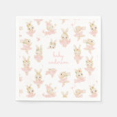 ピンクラビットバレリナツチュベビシャワー スタンダードカクテルナプキン (正面)