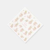 ピンクラビットバレリナツチュベビシャワー スタンダードカクテルナプキン (角)