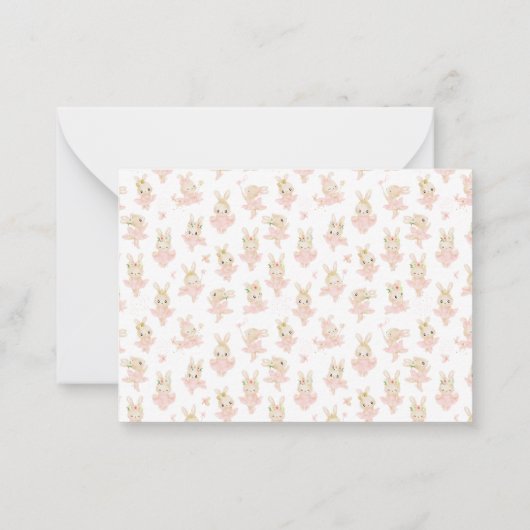 ピンクラビットバレリナベイビーシャワーペアレントアドバイス ノートカード (裏面)