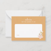 ピンクラビットバレリナベイビーシャワーペアレントアドバイス ノートカード (正面)