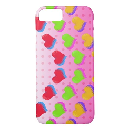 ピンクラブおもしろいハートニューウェーブデザイン Case-Mate iPhoneケース (裏面)