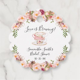 ピンクラブがブルーイング茶ブライダルシャワー フェイバータグ