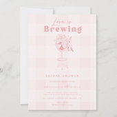 ピンクラブはブルーイングEspressoブライダルシャワー 招待状 (正面)