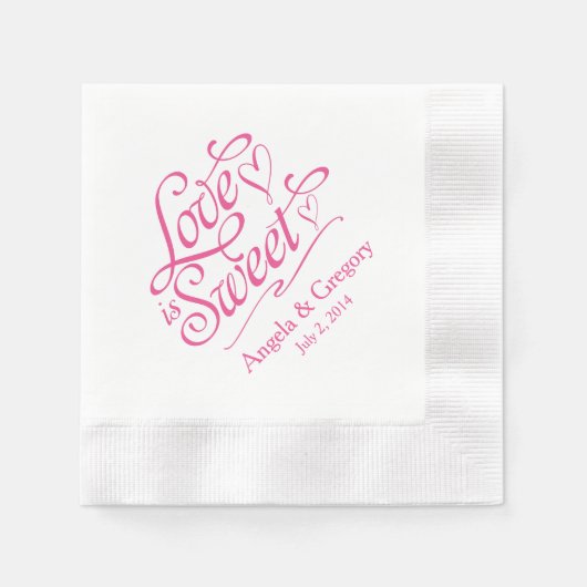 ピンクラブは甘いお菓子デザートビュッフェ結婚ーズ 縁ありカクテルナプキン (正面)